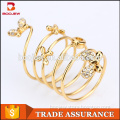 China manufacturer wholesale women rings new design zircon gold ring indian fashion long finger rings
